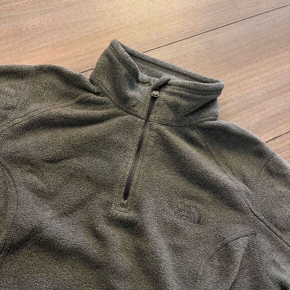 North Face‎ Grey Fleece Quarterzip Jacket Women Small - Picture 2 of 5